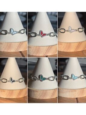 Silver Butterfly Link Bracelets (Pick 1)